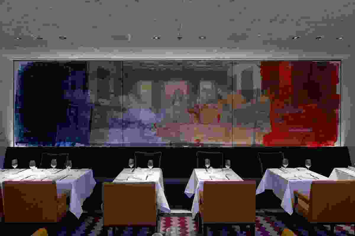 The private dining room’s Warhol-inspired digital print Last Supper custom-made by Six Hands.