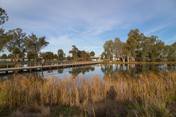 The new Shepparton Art Museum will be sited adjacent to Victoria Park Lake (pictured).