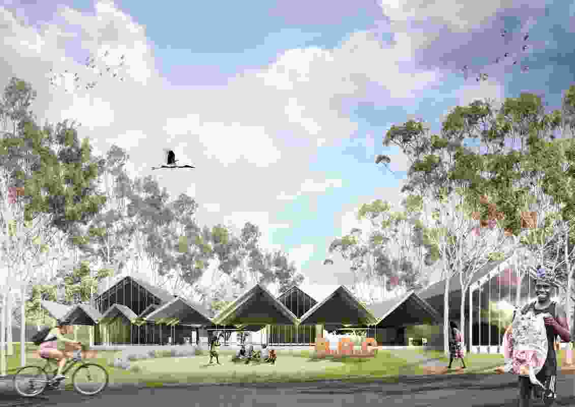 The proposed Bininj Resource Centre of the Jabiru masterplan by Common and Enlocus.