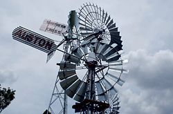 Russell Hall’s Windmills on Show at SQIT’s Toowoomba campus, built on the old showground site. Photograph Euan Kok.