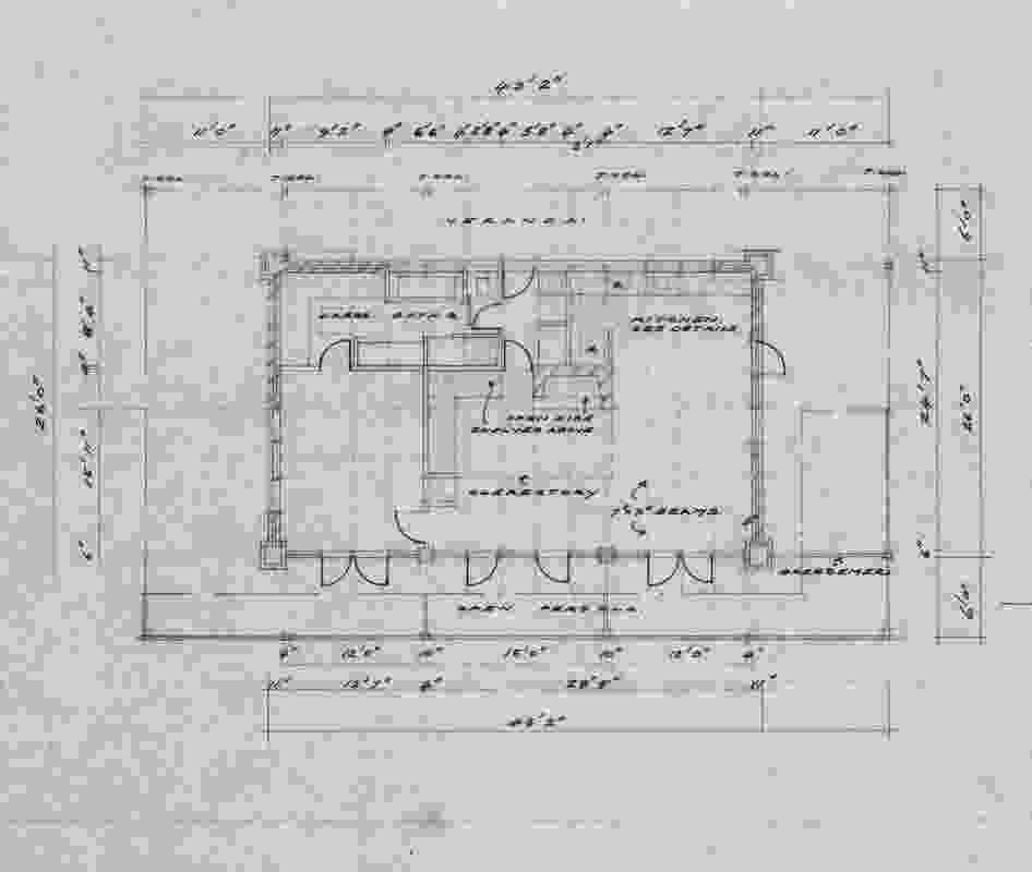 Original floor plan, drawn by Alistair Knox (not to scale)