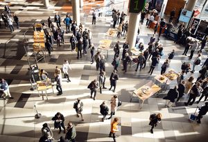 Attendees at the Melbourne Convention Exhibition Centre.