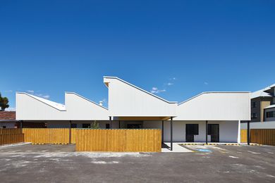 The entry to Tom Fisher House, a night shelter for the homeless in Perth designed by Coda.