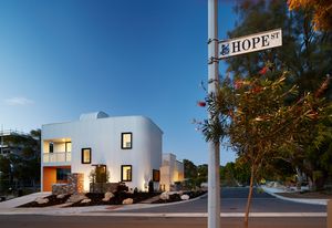 The Gen Y Demonstration Housing Project in Perth, designed by David Barr Architect, is intended to give would-be Gen Y home buyers a step onto the property ladder. Appearing as a single dwelling, it is in fact made up of three one-bedroom apartments with access to a communal garden area.