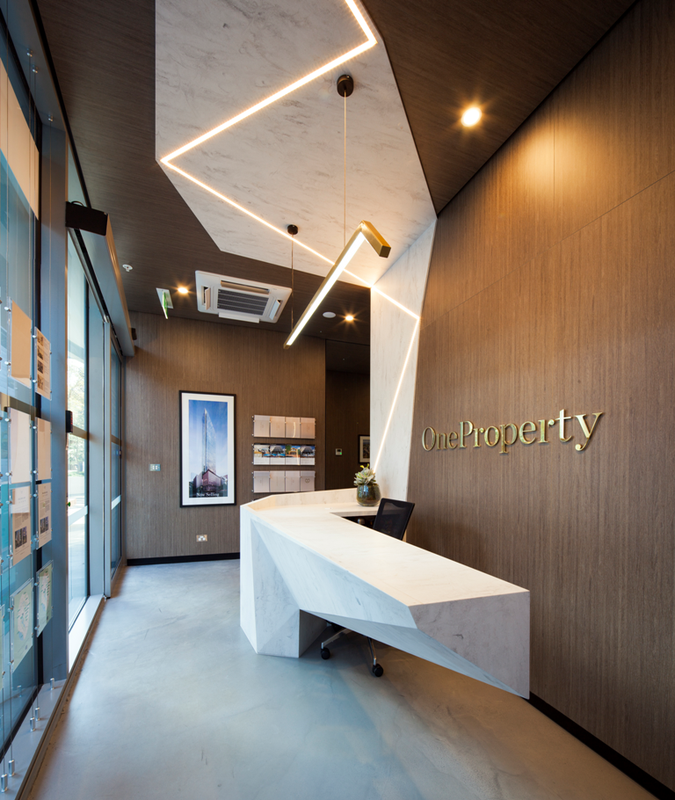 One Property project by Lachlan Cooper of Architects EAT used Corian for an innovative reception desk.