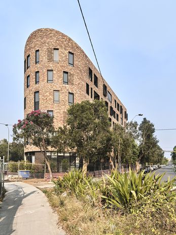Arkadia by DKO Architecture and Breathe Architecture is constructed using half a million recycled bricks.