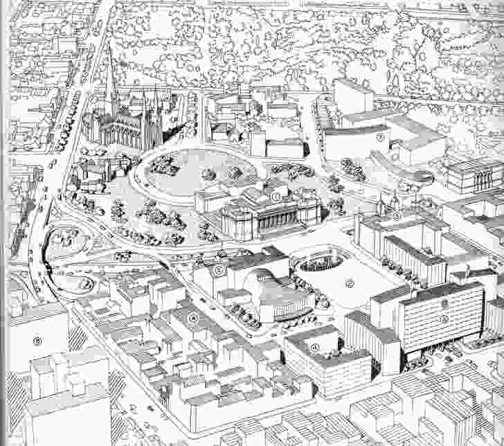 The 1954 Melbourne Plan proposed a civic square, but the idea came to nothing. Melbourne.