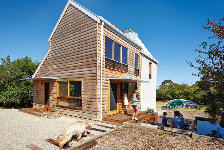 A heritage-listed chicory kiln on Phillip Island has been converted into a flexibly planned family residence.