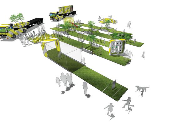 Andrew Maynard Architects' The Portable Park Concept.