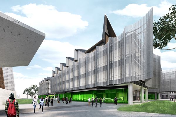 The proposed Learning and Teaching Building at Monash University's Clayton campus, designed by John Wardle Architects.