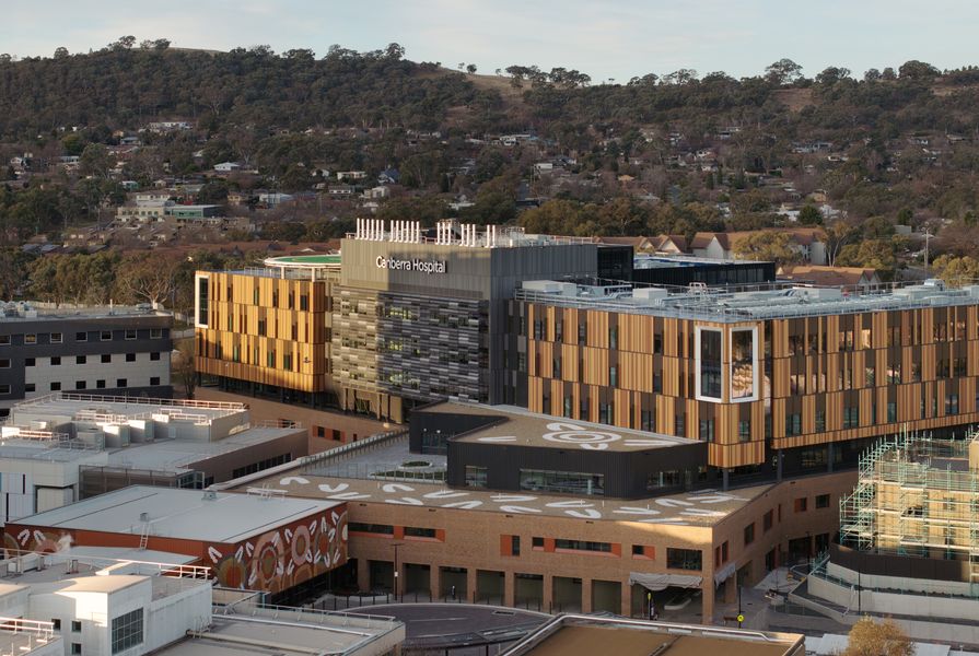 Canberra Hospital’s new Critical Services Building (CSB) — also known as Building 5 — is a nine-storey structure connected to the existing hospital.