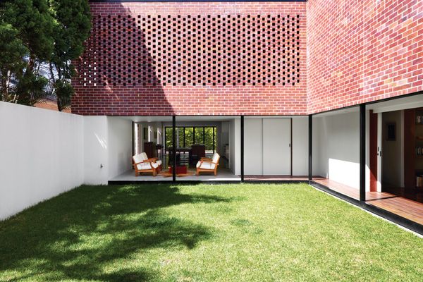 A private garden courtyard has become the pivotal point of all household activity.