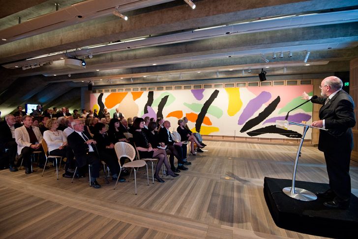 Richard Johnson presenting at the launch of the ATW Tapestry Design Prize for Architects.