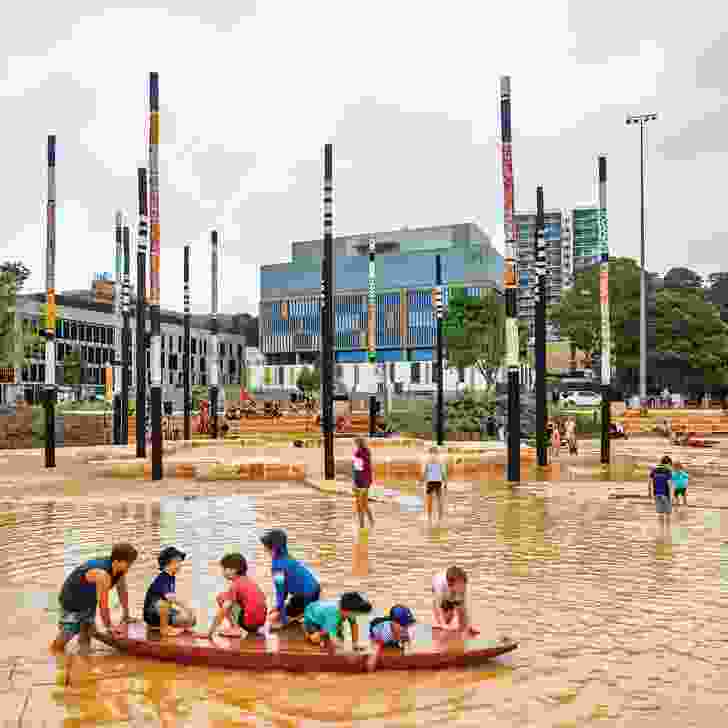 The site of the park is physically separated from Brisbane Waters by the Central Coast Highway; the design reconnects the park with the tidal processes of the bay.