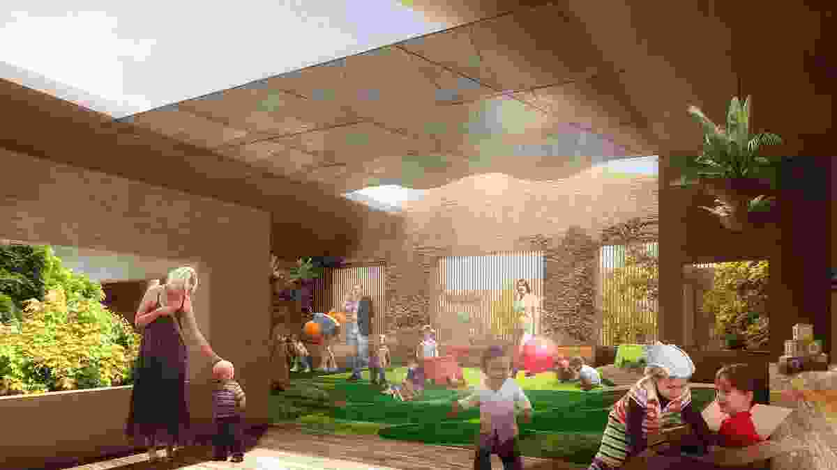 Andrew Burges Architects' three storey  childcare centre will feature an open-air playspace on each floor.