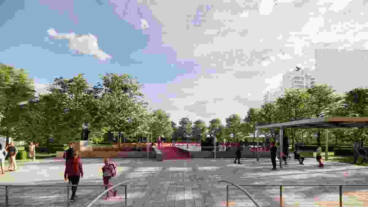 NGV's pink pond installation to open in November ArchitectureAu