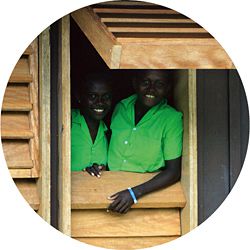 Students at the Ngari Community High School by Emergency Architects Australia. Photograph Vicki Hon Briggs.