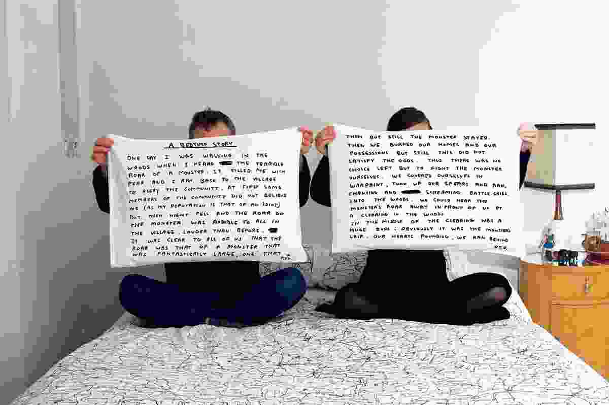 A Bedtime Story pillowcases – part of a collaboration with David Shrigley.